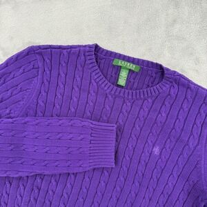 Purple Cable Knit Sweater